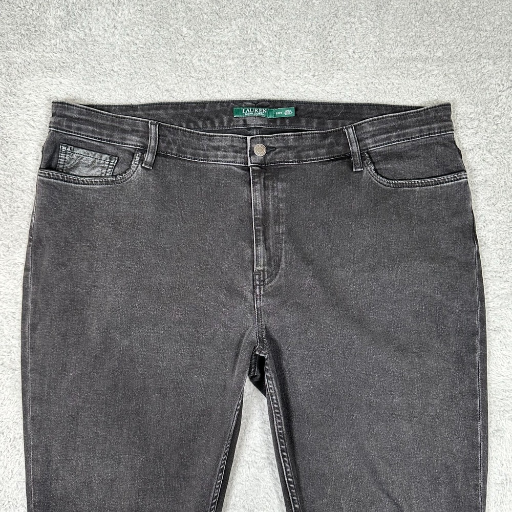 Lauren Ralph Lauren Plus-Size High-Rise Skinny Ankle Jeans Women's 20W Black - Picture 3 of 13